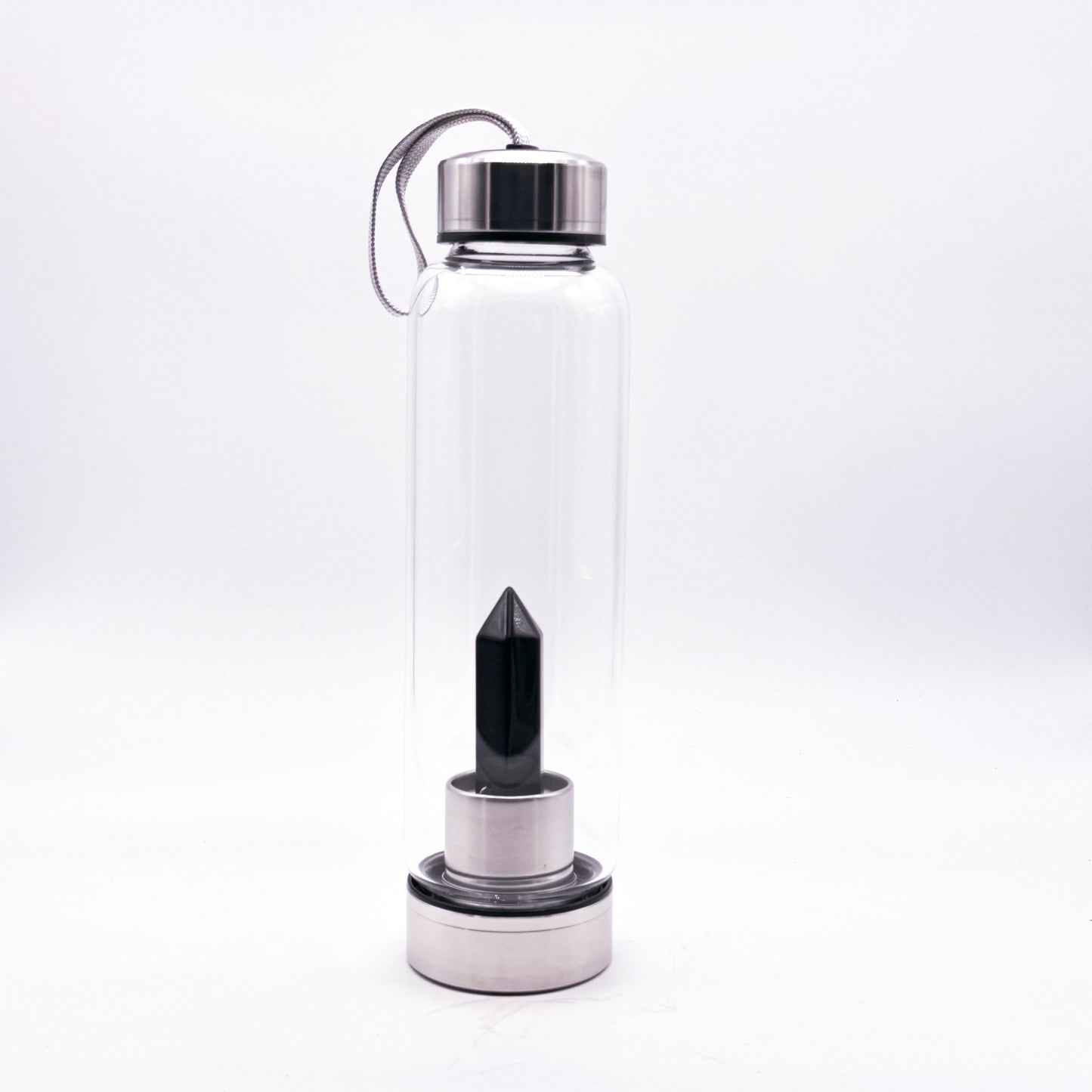 Black Obsidian- Healing Elixir Crystal Infused Water Bottle