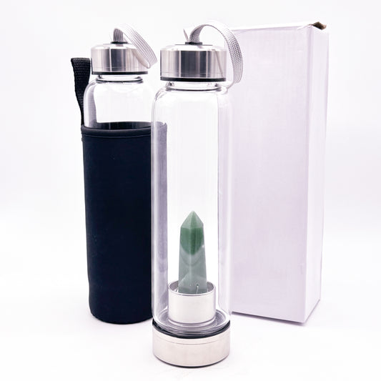 Green Aventurine - Healing Elixir Crystal Water Bottle